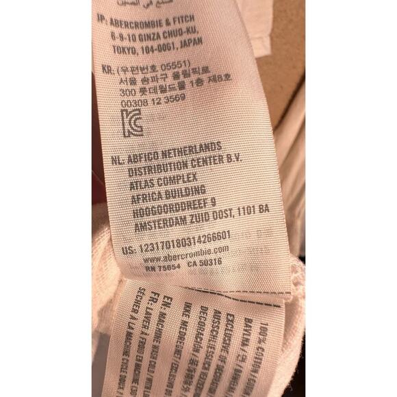 Men Abercrombie & Fitch Applique Spell Out Graphic Slub Knit Cotton T-Shirt Sz L - Picture 10 of 13
